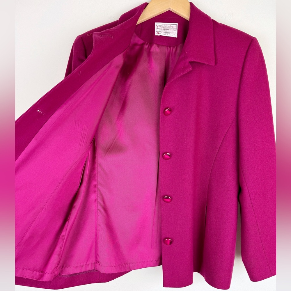 Pendleton Vintage Raspberry Pink Wool Blazer - Picture 7 of 11